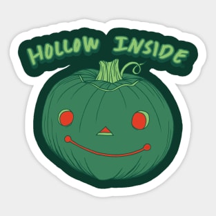 Hollow Inside - Punny Green Jack-o-Lantern Pumpkin Sticker